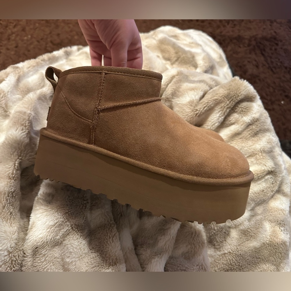 mini platform uggs (chestnut)
